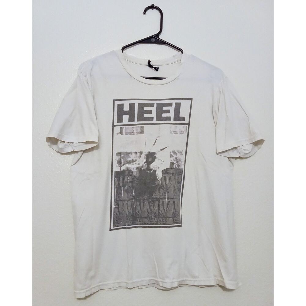 Vintage Y2K HEEL Punk Political Graphic Tee Shirt Liberty Spikes Anarchists SZ M